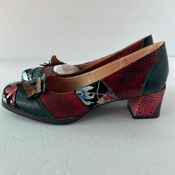 Obiono NIB Unique Hand Painted Butterfly Fashion Vintage Pumps - Picture 8 of 10